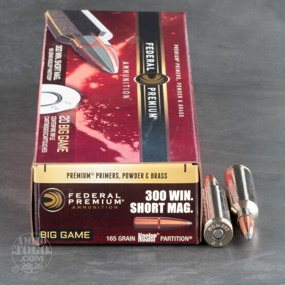 20rds - 300 WSM Federal Vital-Shok 165gr. Nosler Partition Ammo