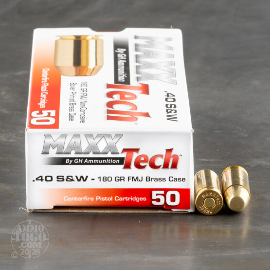 500rds – 40 S&W MAXX Tech 180gr. FMJ Ammo