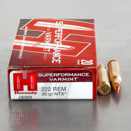 20rds - 222 Rem Hornady Superformance Varmint 35gr. NTX Polymer Tip Ammo