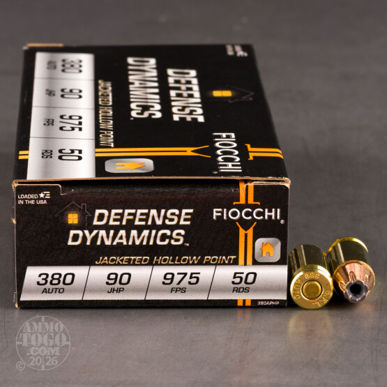 1000rds - 380 Auto Fiocchi 90 grain JHP Ammo