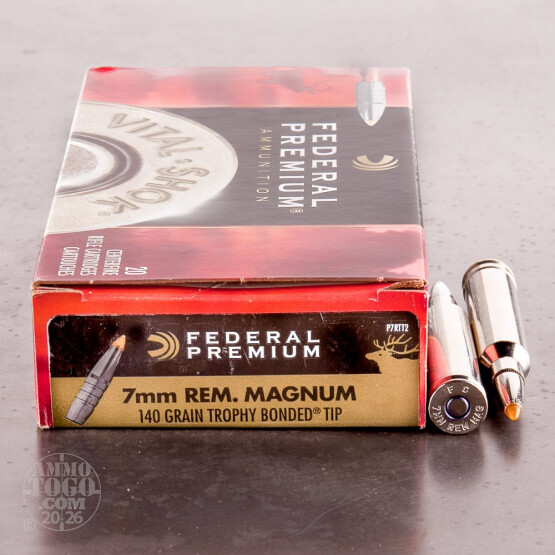 20rds - 7mm Rem Mag Federal Vital-Shok 140gr. Trophy Bonded Tip Polymer Tip Ammo