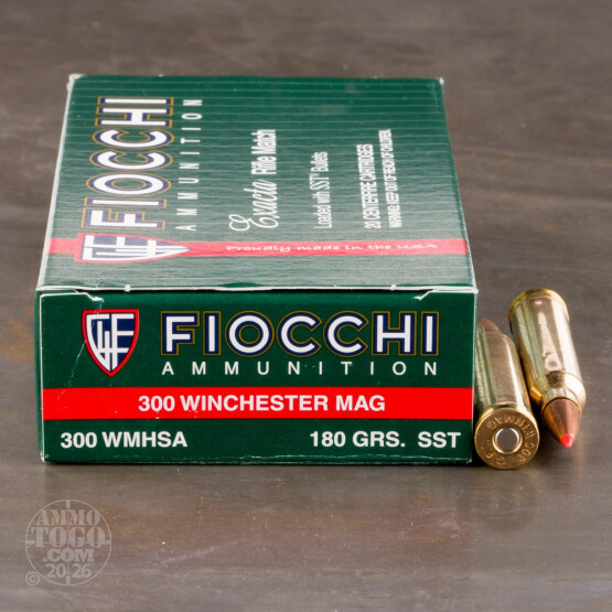 20rds – 300 Winchester Magnum Fiocchi 180gr. SST Ammo