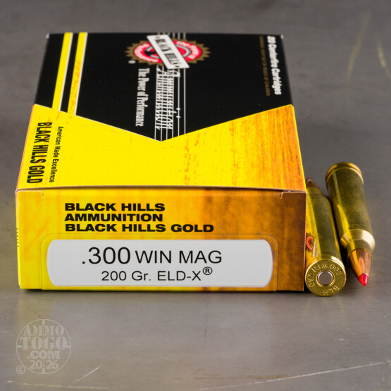 20rds – 300 Win Mag Black Hills Gold 200gr. ELD-X Ammo
