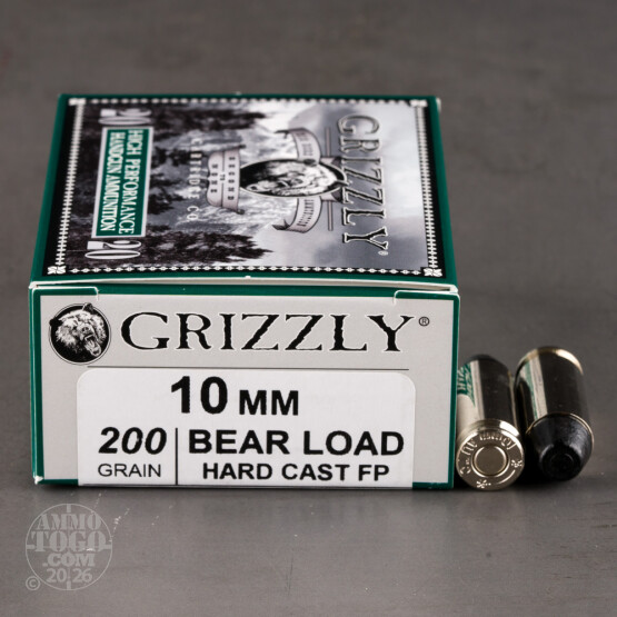 20rds – 10mm Grizzly 200gr. Hard Cast FP Ammo