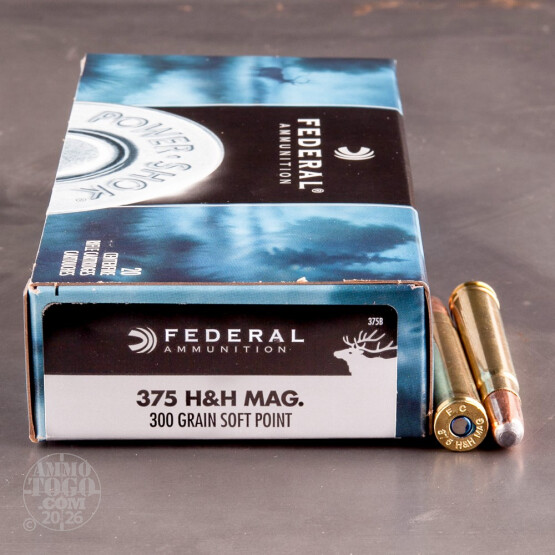 20rds - 375 H&H Mag Federal Power-Shok 300gr. JSP Ammo