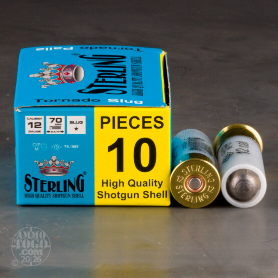 10rds – 12 Gauge Sterling Tornado 2-3/4" 1oz. Rifled Slug Ammo