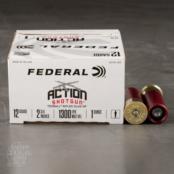 250rds – 12 Gauge Federal Action Shotgun 2-3/4" 1oz. Rifled Slug Ammo