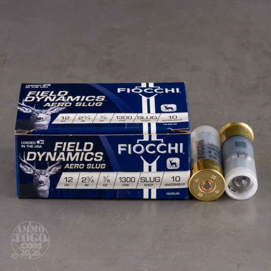 250rds – 12 Gauge Fiocchi Field Dynamics 2-3/4" 7/8oz. Rifled Slug Ammo