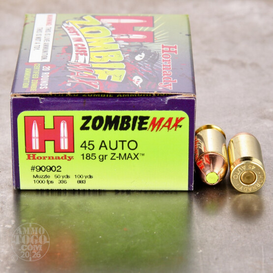 45 ACP (Auto) Ammunition for Sale. Hornady 185 Grain Jacketed