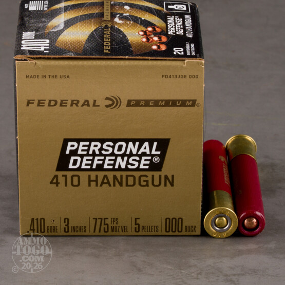 20rds – 410 Gauge Federal Personal Defense 3" 5 Pellet 000 Buckshot Ammo