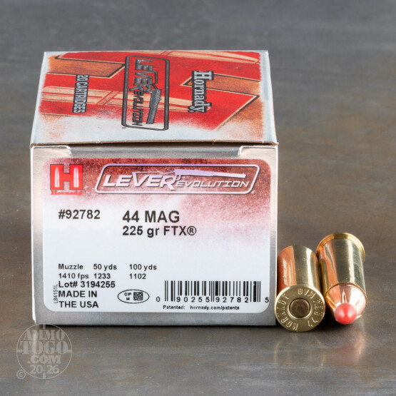 200rds – 44 Mag Hornady LEVERevolution 225gr. FTX Ammo