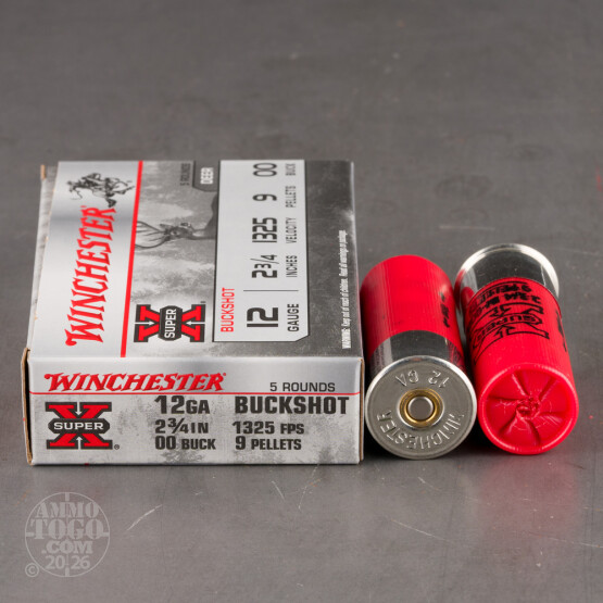 250rds – 12 Gauge Winchester Super-X 2-3/4" 9 Pellets 00 Buckshot Ammo