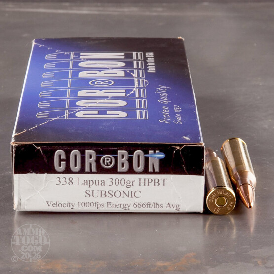 20rds - 338 Lapua Corbon Performance Match 300gr. Sub-Sonic HP