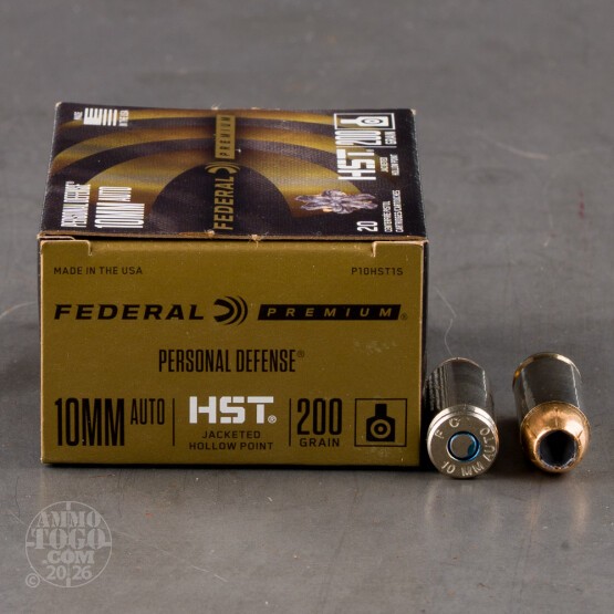 200rds – 10mm Federal Personal Defense HST 200gr. JHP Ammo