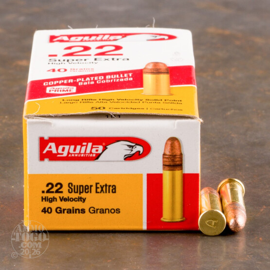 50rds - 22LR Aguila High Velocity 40gr. Solid Point Ammo