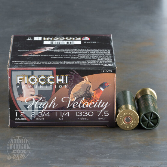 25rds - 12 Gauge Fiocchi Optima Specific HV 2 3/4" 1 1/4 oz. # 7 1/2 Shot Ammo