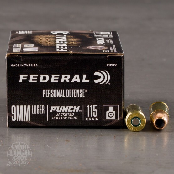 20rds – 9mm Federal Punch 115gr. JHP Ammo