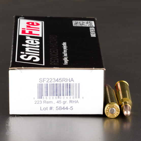 20rds - 223 Rem SinterFire RHA 45gr. Frangible Ammo
