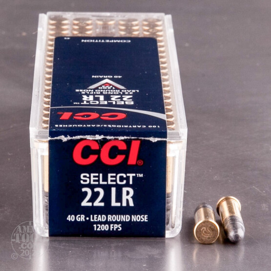 100rds – 22 LR CCI Select Precision 40gr. LRN Ammo