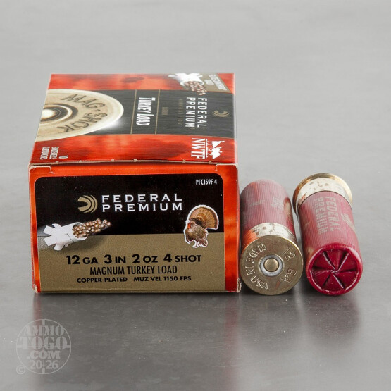 10rds - 12 Gauge Federal Mag-Shok 3" 2oz. #4 Turkey Load