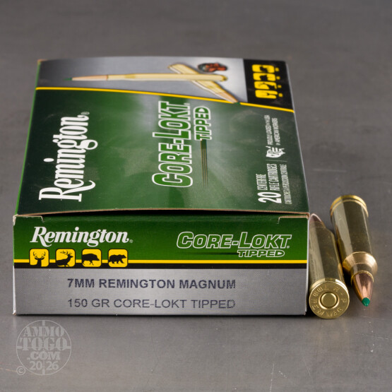 20rds – 7mm Rem Mag Remington Core-Lokt Tipped 150gr. Polymer Tip Ammo