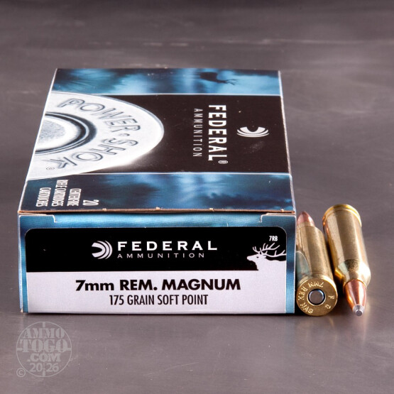 20rds - 7mm Rem Mag Federal Power-Shok 175gr. Soft Point Ammo