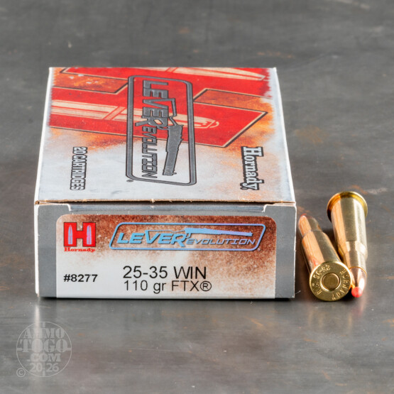 20rds - 25-35 Win Hornady LEVERevolution 110gr. FTX Ammo