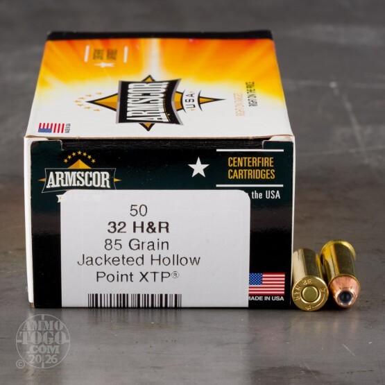 50rds – 32 H&R Magnum Armscor USA 85gr. XTP JHP Ammo