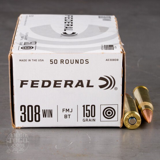 250rds – 308 Win Federal American Eagle 150gr. FMJBT Ammo