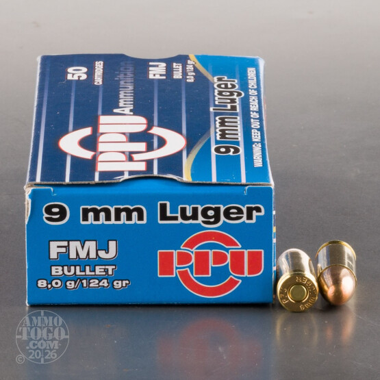 1000rds - 9mm Prvi Partizan 124gr. FMJ Ammo