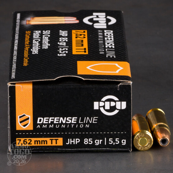 50rds – 7.62 Tokarev Prvi Partizan Defense Line 85gr. JHP Ammo