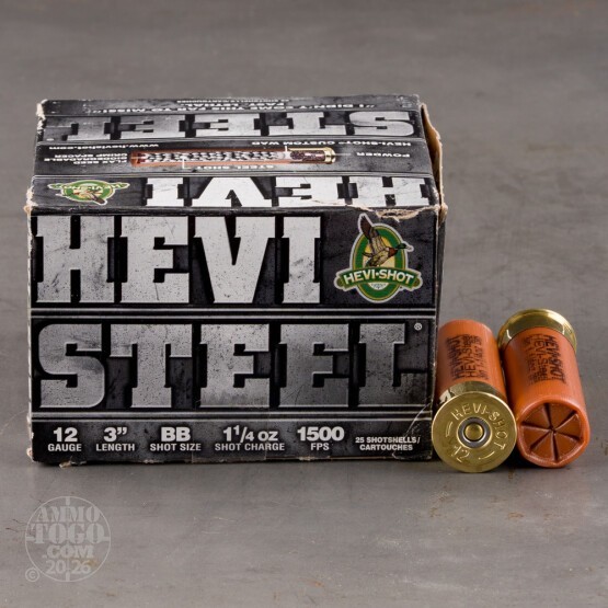 25rds – 12 Gauge Hevi-Steel 3" 1-1/4oz. BB Steel Shot Ammo