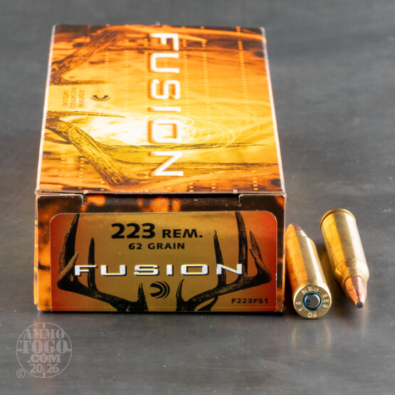 200rds – 223 Rem Federal Fusion 62gr. SP Ammo