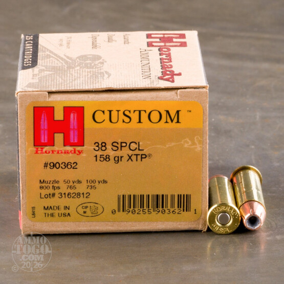 25rds - 38 Special Hornady 158gr. JHP XTP Ammo