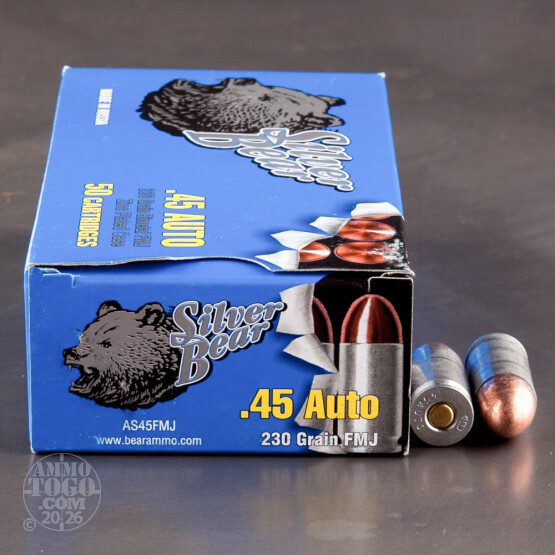 50rds - 45 ACP Silver Bear 230gr. FMJ Ammo