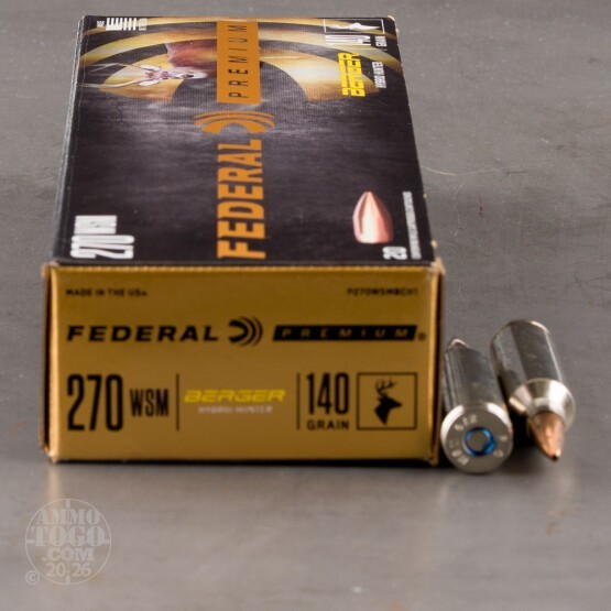 20rds – 270 WSM Federal 140gr. Hybrid Hunter Ammo