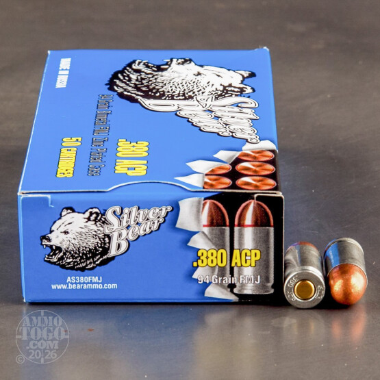 1000rds - 380 Auto Silver Bear 94gr. FMJ Ammo