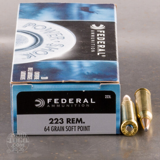200rds – 223 Rem Federal Power-Shok 64gr. JSP Ammo
