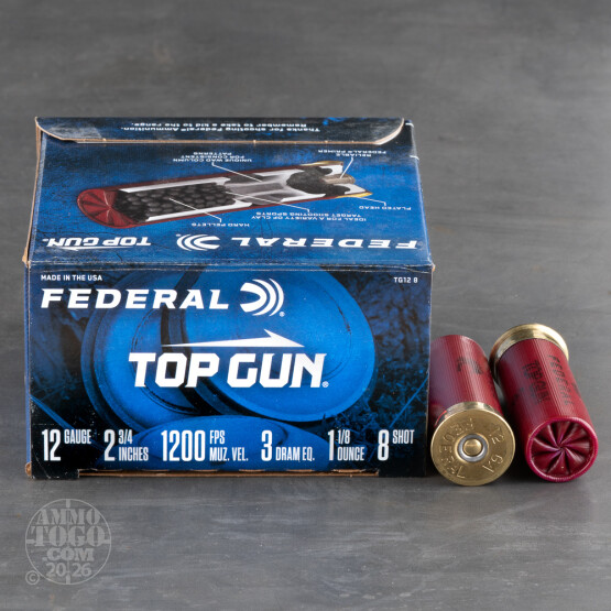 250rds - 12 Gauge Federal Target Load 2 3/4" 3 Dram 1 1/8oz. #8 Shot Ammo