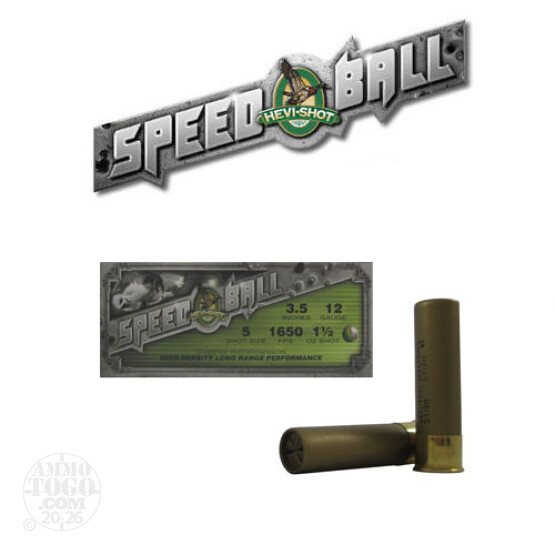 10rds - 12 Gauge Hevi-Shot Speedball 3 1/2" 1 1/2"oz. #5 Shot Ammo
