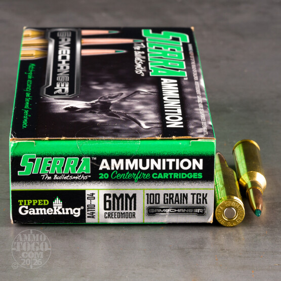 20rds – 6mm Creedmoor Sierra GameChanger 100gr. TGK Ammo