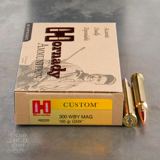 20rds - 300 WBY Mag. Hornady 165gr. GMX Polymer Tip Ammo