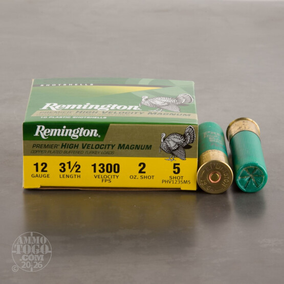 10rds - 12 Gauge Remington Premier HV Magnum 3 1/2" 2oz. #5 Turkey Ammo