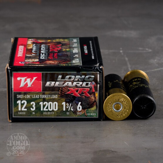 10rds – 12 Gauge Winchester Long Beard XR 3" 1-3/4oz. #6 Shot-Lok Lead Ammo