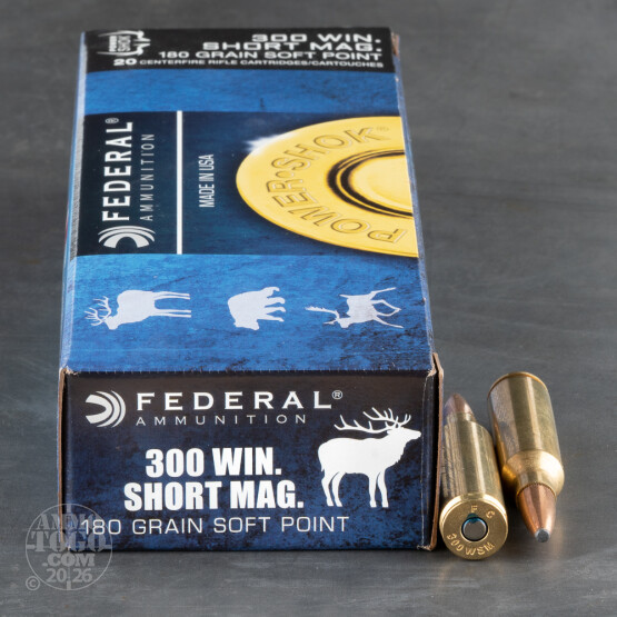 20rds - 300 WSM Federal Power-Shok 180gr. Soft Point Ammo