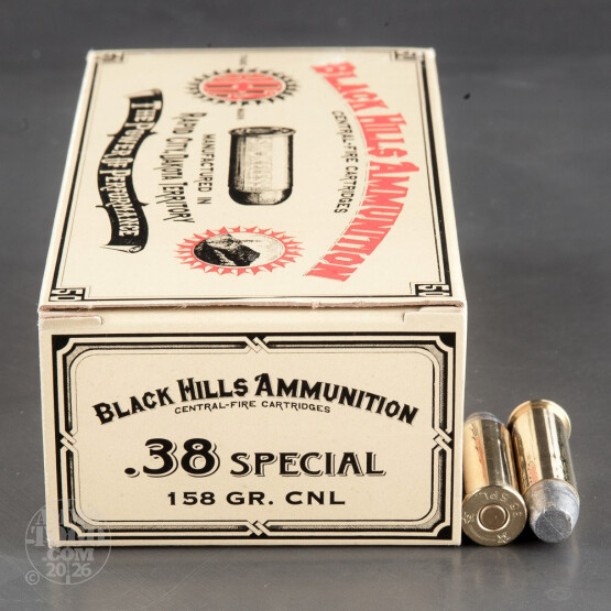 500rds – 38 Special Black Hills Cowboy Action 158gr. CNL Ammo