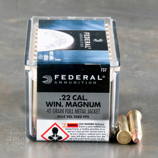 50rds - 22 Mag Federal Champion 40gr. FMJ Ammo