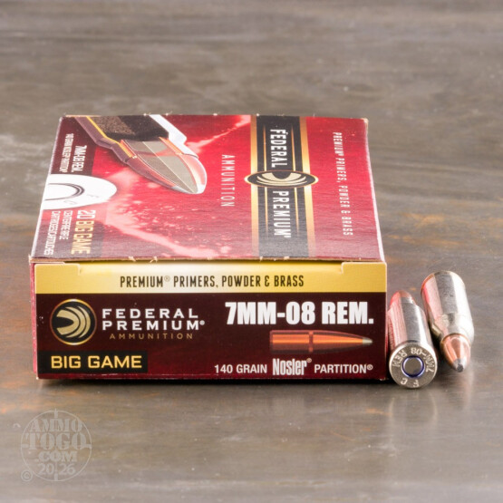 20rds – 7mm-08 Rem Federal Vital-Shok 140gr. Nosler Partition Ammo