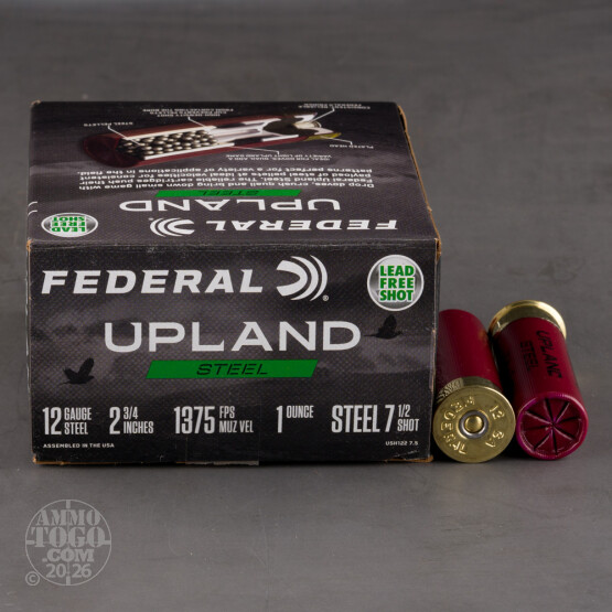 25rds – 12 Gauge Federal Upland Steel 2-3/4" 1oz. #7.5 Shot Ammo