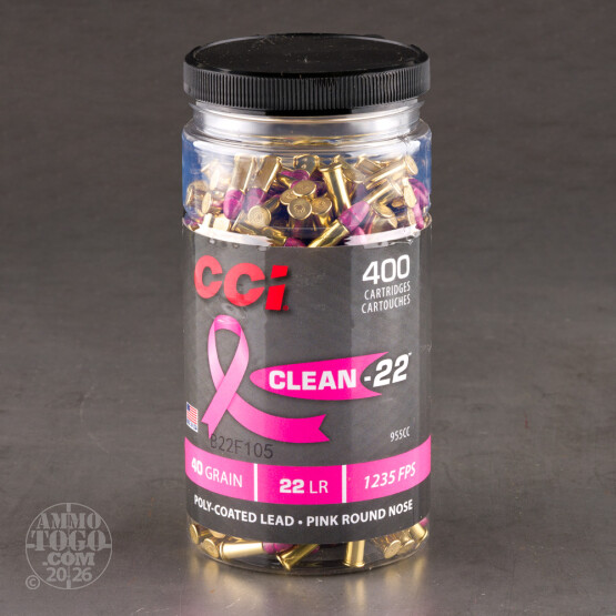 400rds – 22 LR CCI Clean-22 40gr. Poly-Coated LRN Ammo